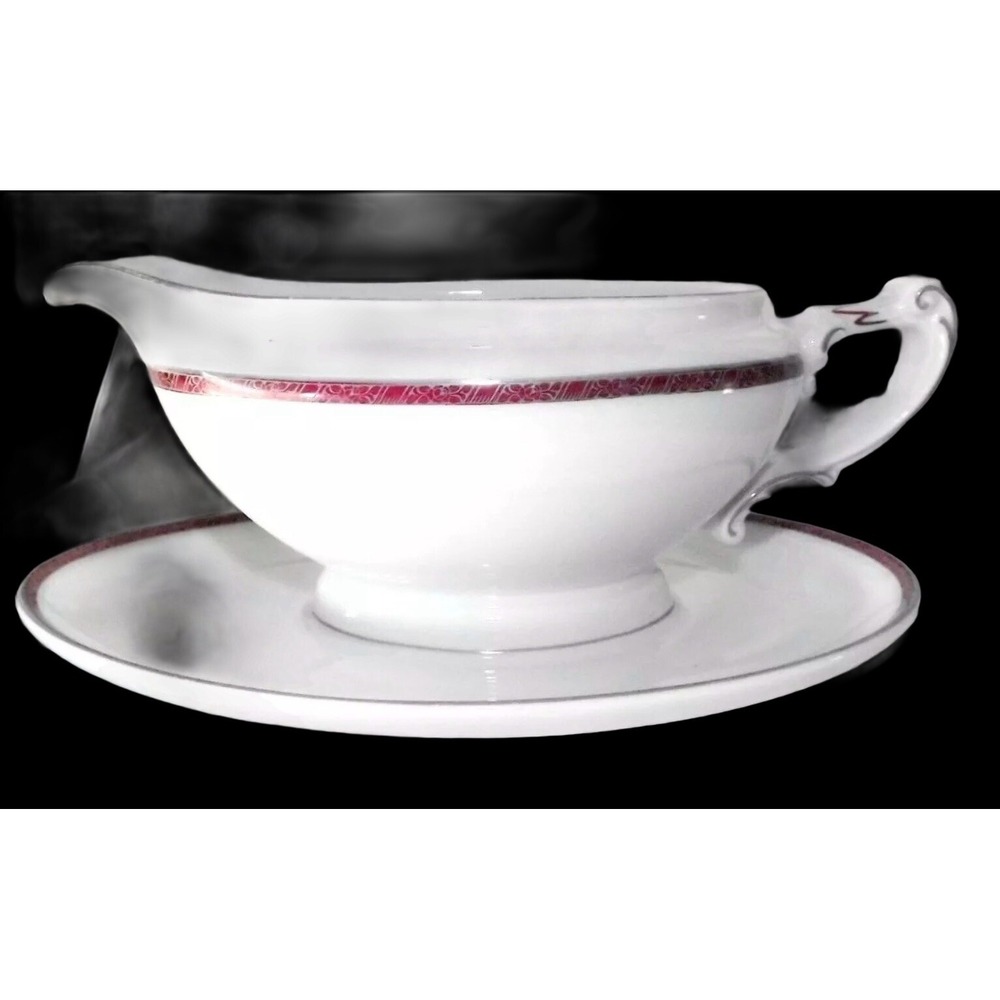 Vintage Heinrich Bavaria Gravy Boat Bowl Dish Under plate